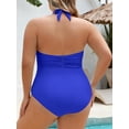 thumbnail image 5 of Minjewel Women's High Waist Swimwear: Tummy Control One Piece Bathing Suit for Beachwear and Summer Casual Fashion,Royal Blue,XL, 5 of 8