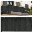 thumbnail image 1 of Unique Bargains 3x16' Balcony Privacy Screen Shield 90% Fence Railing Cover Mesh Shade Cover for Outdoor Backyard Porch, Black, 1 of 8