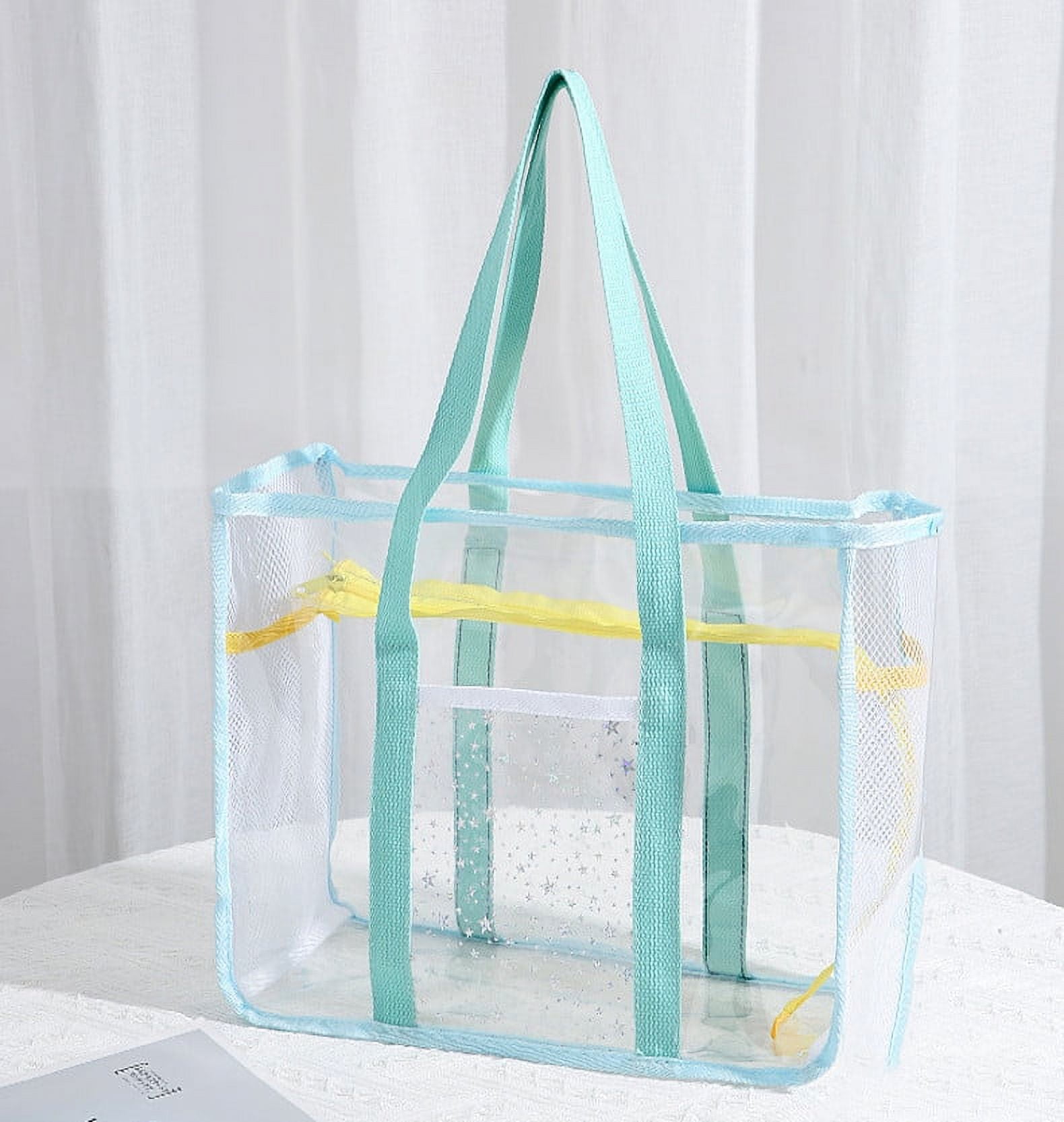 TERGAYEE Clear PVC Tote for Women- Beach, Pool, Stadium