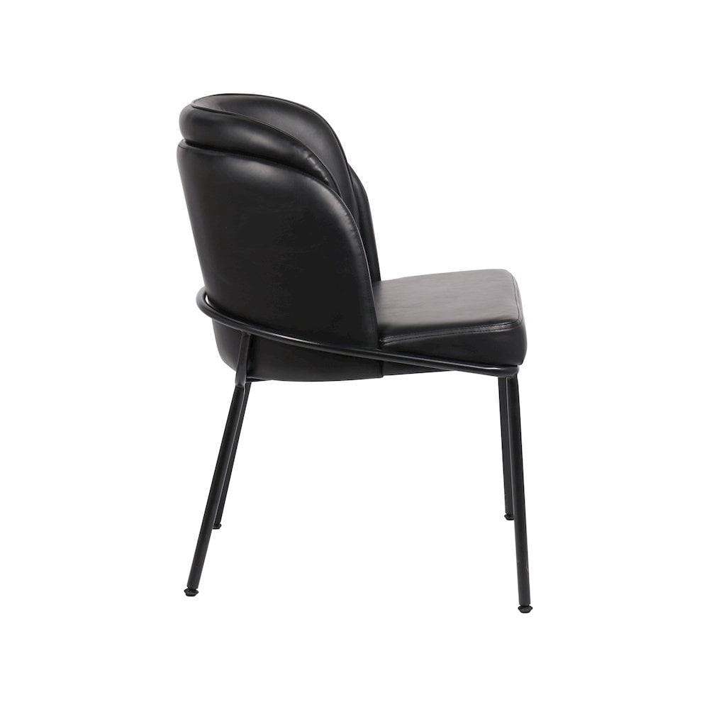 Meridian Furniture Jagger Black Vegan Leather Dining Chair, Set of 2