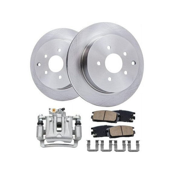 Rear Brake Pad Rotor and Caliper Set - Compatible with 2010 - 2017 GMC Terrain 2011 2012 2013 2014 2015 2016