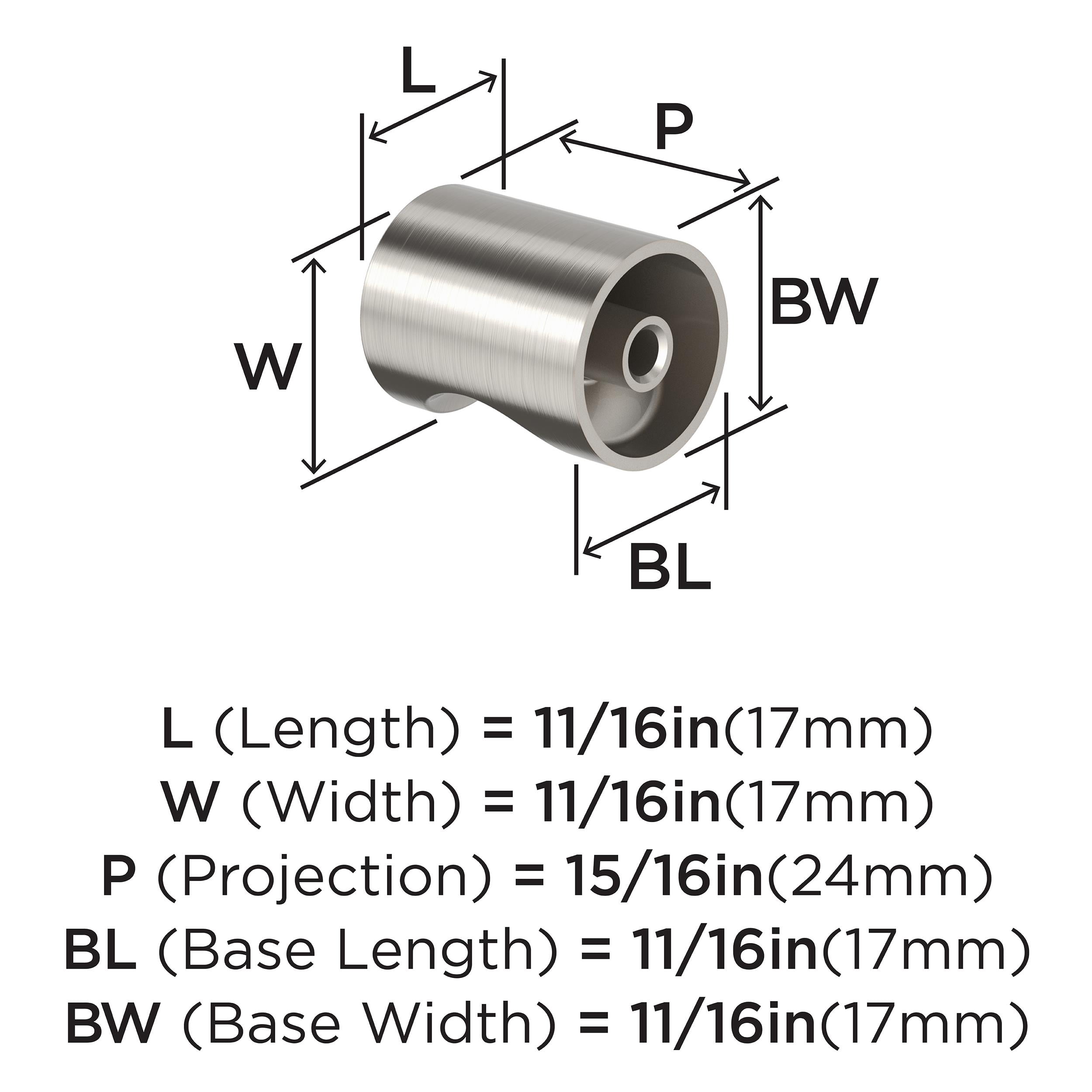 Amerock Whistle 11/16 inch (18mm) Diameter Satin Nickel Cabinet Knob, 25 Pack