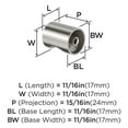 thumbnail image 3 of Amerock Whistle 11/16 inch (18mm) Diameter Satin Nickel Cabinet Knob, 25 Pack, 3 of 3