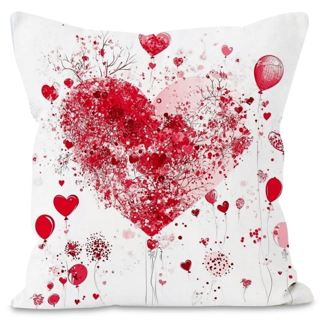 Puntoco Funda de almohada de amor para el día de San Valentín, funda de cojín decorativa para fiestas, hogar, sala de estar, sofá
