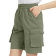 thumbnail image 5 of Cargo Shorts for Women High Rise Elastic Waist Shorts with Pockets Summer Casual Trendy Workout Shorts, 5 of 5