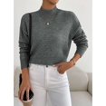 thumbnail image 5 of Women'S Seamless Sweater Ready to Wear Long Sleeve Knitted Pullover Tops Dark Gray L, 5 of 8