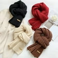 thumbnail image 4 of NUZYZ Winter Scarf Solid Color Thickened Warm Knitting Scarf Men Women Long Neck Wrap Garment Clothing Accessories,Beige, 4 of 7