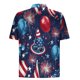 thumbnail image 4 of Blusa y camisa de manga corta con cuello vuelto Camisa casual para hombre Camisa de bolos vintage de manga corta Camisas de verano Camisa abotonada Blusa para hombre Poliéster, 4 of 5