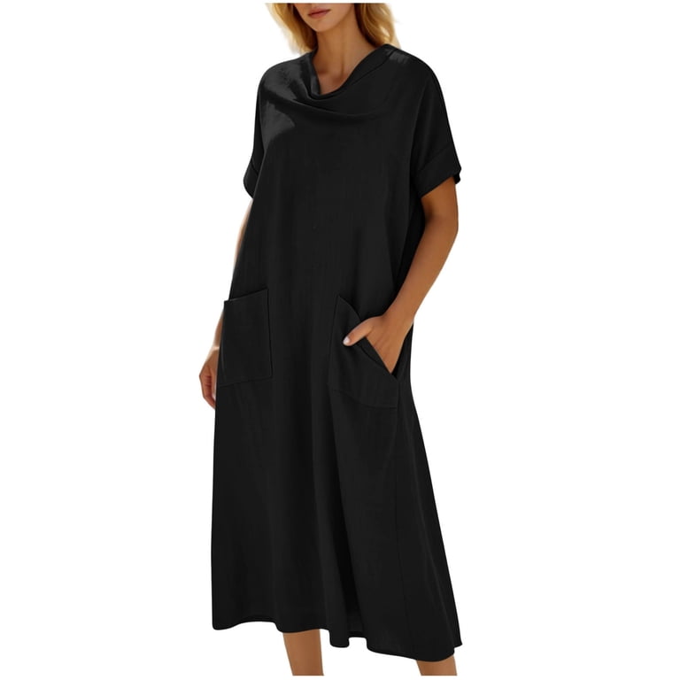 midi tent dress Short-Sleeve Midi Tent Dress