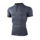 thumbnail image 3 of Ceisia Men's Stand Collar Half-Zip Quick Dry Fitness T-Shirt Slim Fit 4-Way Stretch Athletic Top for Summer Dark Gray L Gifts, 3 of 5