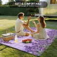 thumbnail image 4 of Purple Lavender Outdoor Rug for Patio/Deck/Porch, Non-Slip Large Area Rug 3 x 5 Ft, Spring Watercolor Wildflowers Plant Plaid Indoor Outdoor Rugs Washable Area Rugs, Camping Rug Carpet Runner, 4 of 8