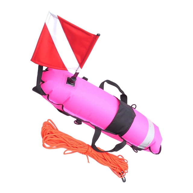 tamizeot Bouée de Plongée en Apnée avec Cordes de 25M Pêche Libre Lance de Plongée Rouge pour Rose 83x25x25cm