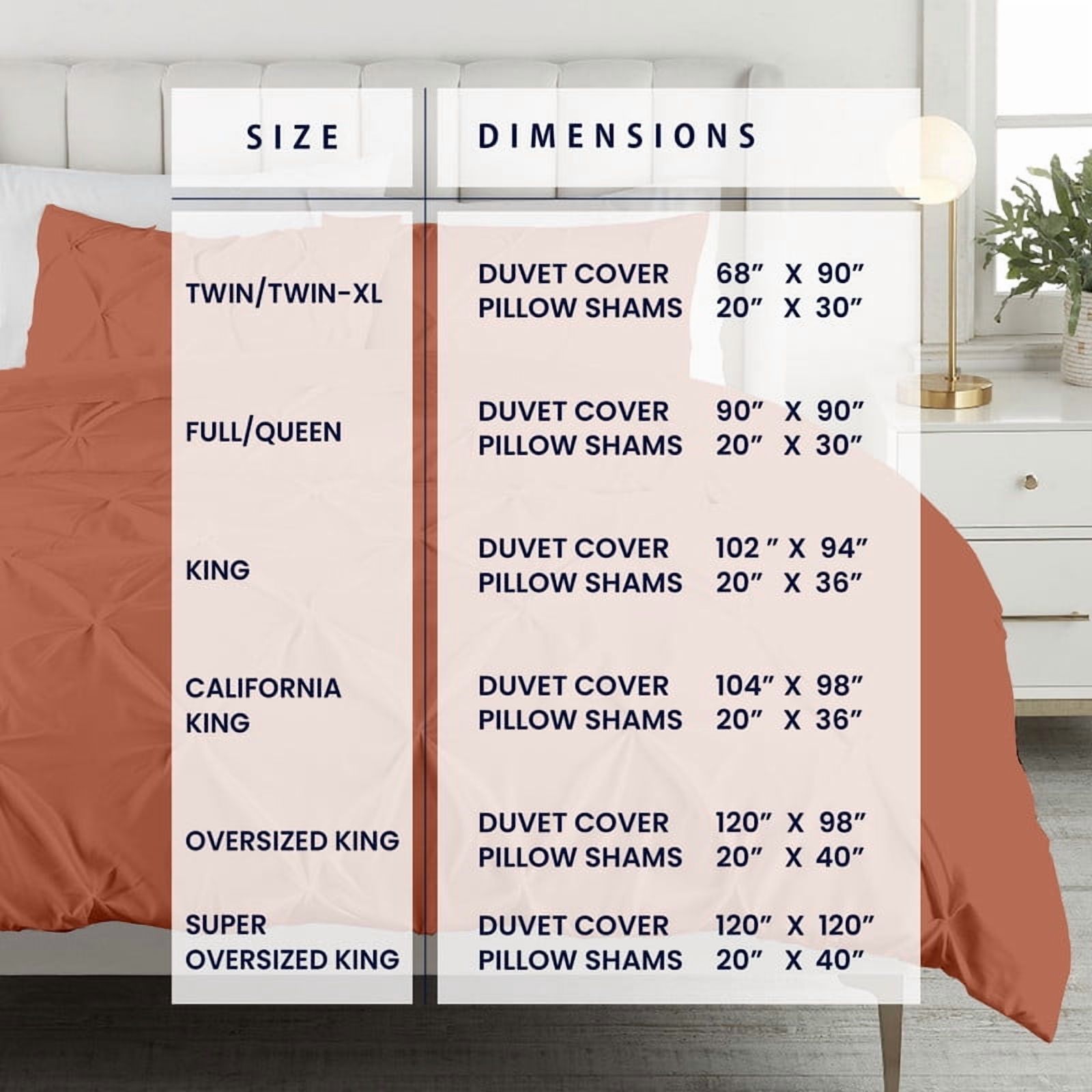 Kotton Culture 600TC 1Pc Pinch Pleated Duvet Cover Only 100% Egyptian Cotton (Burnt Orange, Super Oversized King)