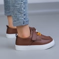 thumbnail image 5 of Toddler Boys Leather Casual Slip On Sneakers Adjustable Hook and Loop Walking Shoes Non Slip Lightweight Flat Daily Dress Shoes, 5 of 8