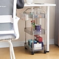 thumbnail image 3 of Transemion Home Makeup Storage Rack Silent Universal Wheel For Easy Mobility Anti-oxidation And Non Yellowing grey,Without box Three-layer, 3 of 6