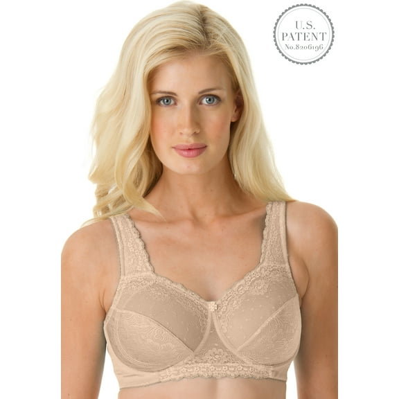Comfort Choice Women's Plus Size Side Wire Lace Bra