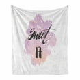 thumbnail image 1 of 17th Birthday Soft Flannel Fleece Throw Blanket, Abstract and Grunge Style Backdrop with 17 Themed Image, Cozy Plush for Indoor and Outdoor Use, 50" x 60", Lilac and Black, by Ambesonne, 1 of 6