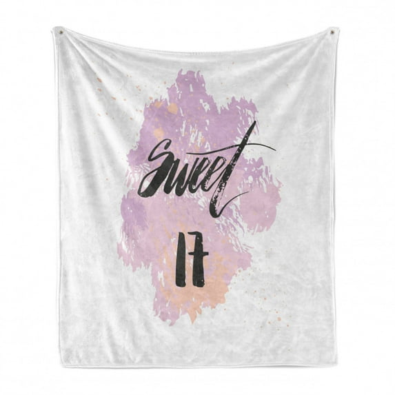 17th Birthday Soft Flannel Fleece Throw Blanket, Abstract and Grunge Style Backdrop with 17 Themed Image, Cozy Plush for Indoor and Outdoor Use, 50" x 60", Lilac and Black, by Ambesonne