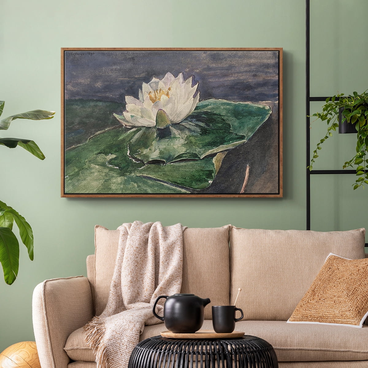 Vintage Botanical Print-LX By Wexford Home Framed in Walnut Wood Gallery Wrapped Canvas 25 in. x 37 in.