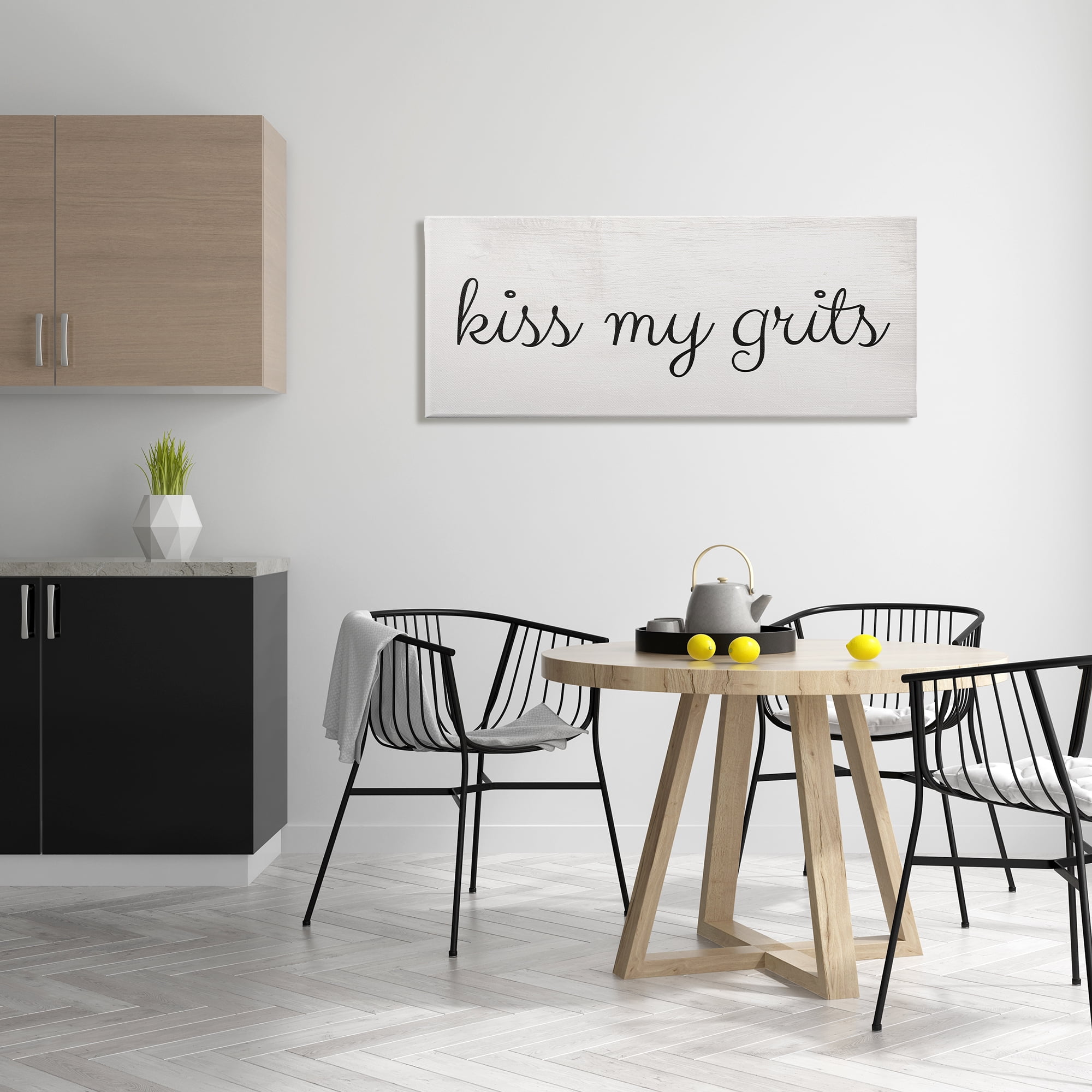 Stupell Industries Kiss My Grits Sassy Southern Slang Charming Typography Humor Painting Gallery Wrapped Canvas Print Wall Art, 20 x 48