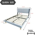thumbnail image 4 of alazyhome Queen Size Upholstered Platform Bed Frame, Easy Assemble, Light Grey, 4 of 8