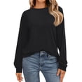 thumbnail image 2 of Sweatshirt for Women Women's Fashion Long Sleeve Shirts Loose Fitted Crewneck Basic Tops Casual Outfits, 2 of 5