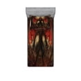 thumbnail image 2 of Ambesonne Fantasy Fitted Sheet & Pillow Sham Set, Devil Wings Themed Design, Full, Red Grey, 2 of 3