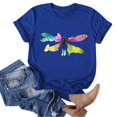 thumbnail image 3 of Hauts Tuniques à Manches Courtes pour Femmes, Tenues de Vacances en Polyester pour Femmes, T-Shirts Graphiques pour Femmes, Mode Décontractée Imprimée Col Rond Manches Courtes T-Shirt, 3 of 4