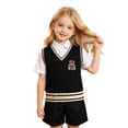thumbnail image 5 of AJGRHE Boys Sweater Vest Kids Uniform Vest V-Neck Sleeveless Knit Pullover for Boy Girls Toddler Blue4 5-6 Years, 5 of 6