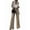 Apricot, variant on Women'S Sequin Blazer and High-Waist Trousers 2-Piece Set Casual Office Wear Party Suit Silver Set M