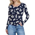 thumbnail image 2 of Vekome Women Shirts Casual Long Sleeve Plus Size Basic Pullover Tops Slim Round Neck Tee Shirts Ribbed Knit Print Blouses, 2 of 6