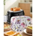 thumbnail image 5 of Butterfly Floral Toaster Cover 4 Slice, Spring Summer Plant Wild Flowers Bread Maker Cover Toaster Dust Cover with Pockets, Dust-Proof Cover for Kitchen Small Appliance 12x11x8in, 5 of 5