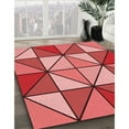 thumbnail image 3 of Ahgly Company Machine Washable Indoor Square Transitional Pastel Red Pink Area Rugs, 4' Square, 3 of 7