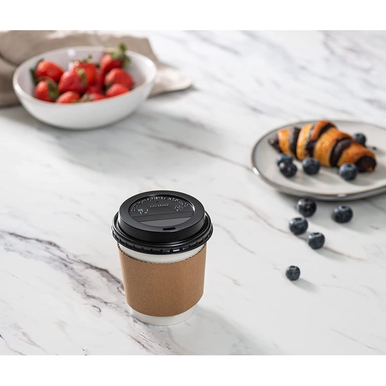 Gusto 10 oz Disposable Coffee Cups with Lids and Sleeves, 50 Sets for Hot  Beverages - Walmart.com