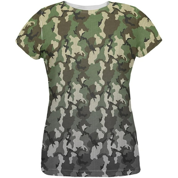 Faded Camo All Over Womens T Shirt Multi MD