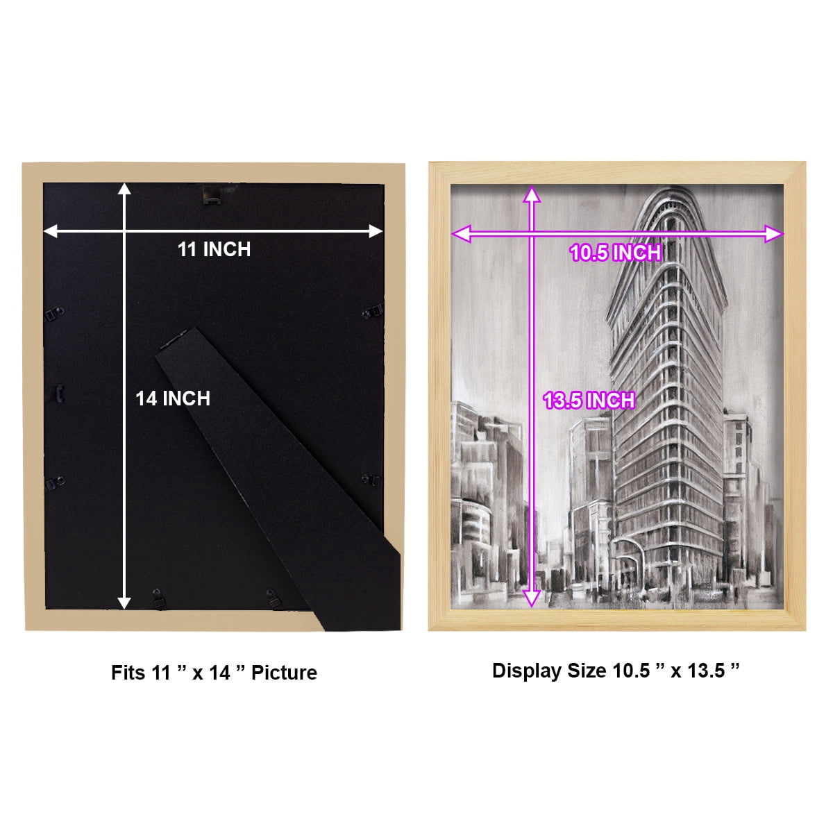 Art Deco Cityscape II -Framed Print w/glass-Natural Wood