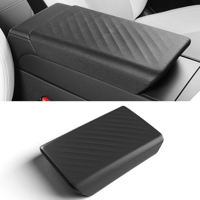 TPE Central Control Armrest Box Cover for Tesla Model 3 Model Y, Interior Console Pad Protector, Odorless Black, Custom Fit Accessory