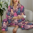 thumbnail image 6 of Pofeuu Octopus in love Print Womens Pajamas Set Long Sleeve Sleepwear Button Down Nightwear Soft Pj Lounge Sets Button Down Pajamas Women-XX-Large, 6 of 7