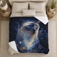 thumbnail image 5 of Blue Eyed Cat in Moonlit Garden, Mystical Celestial Style for Cat Lovers, Starry Night Cat Portrait and Birthday Gift, Cozy Flannel Blanket for Bedroom and Reading Nook, Home Decor, 5 of 9