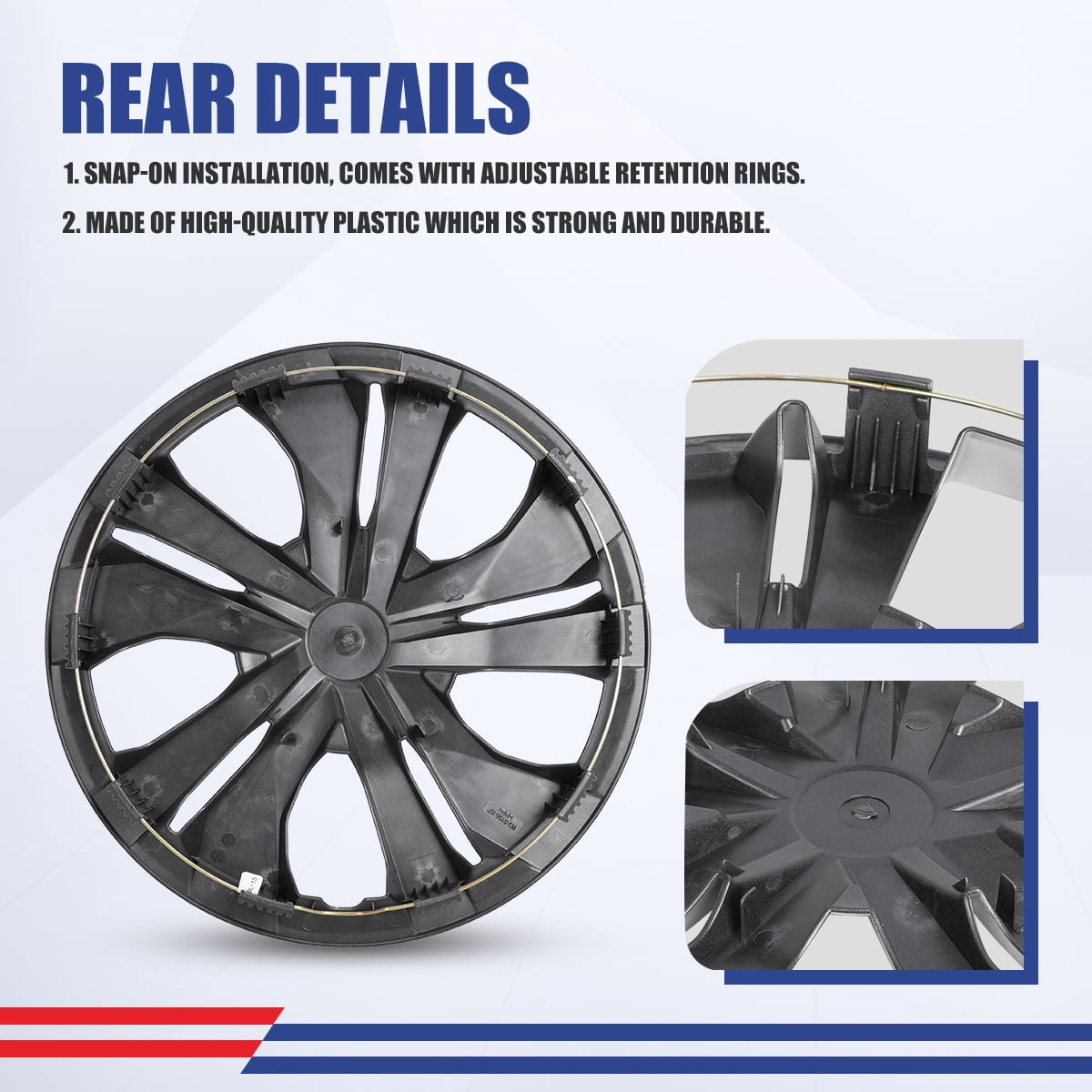 (Set of 4) 15 inch Steel Wheel Hubcaps for Nissan Versa 2007-2025,Versa Sedan 2007-2019,Versa Hatchback 2007-2012,Versa Note 2014-2019,Snap-on Installation,Lacquer