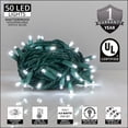 thumbnail image 4 of Kringle Traditions 5mm LED Cool White Christmas Lights, Mini LED String Lights; 50 Lights, Green Wire, 25ft (Balled Set), 4 of 9