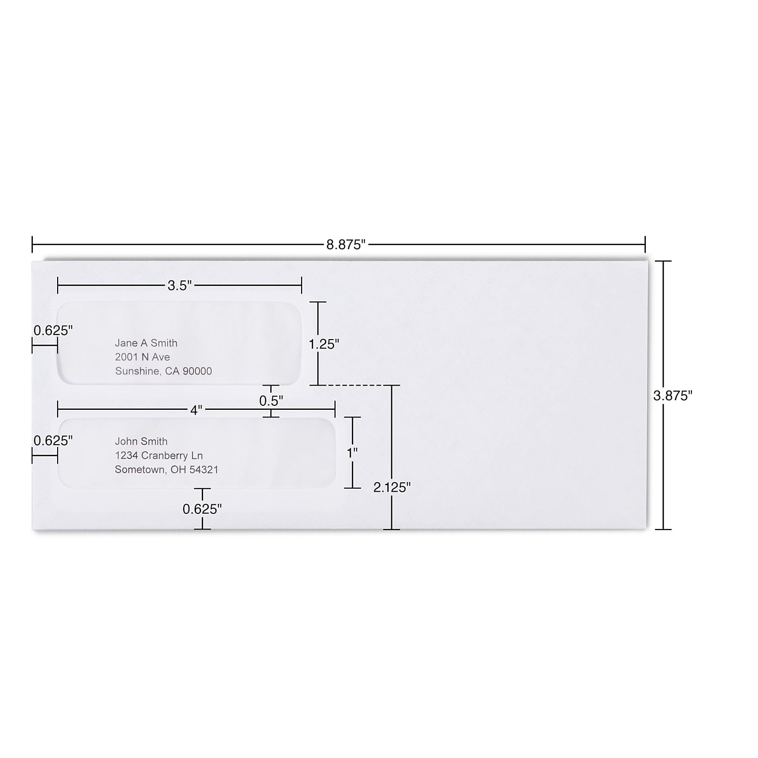 Staples Standard Invoice Dbl Window Security-Tint Gummed #9 Envelopes 500/BX 266759
