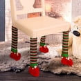 thumbnail image 4 of Sbnonk Christmas Decorations Striped Table Leg Covers Chair Leg Covers Table and Chair Protectors Christmas Decor, 4 of 9