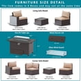 thumbnail image 4 of Gotland 7 Pieces Outdoor Patio Furniture with 43"Fire Pit Table, Steel, PE Rattan Sofa Set,Sand, 4 of 7