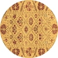thumbnail image 1 of Ahgly Company Indoor Round Abstract Brown Modern Area Rugs, 5' Round, 1 of 4