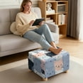 thumbnail image 3 of Xoenoiee Colorful Cat Print Ottoman Cover Square Velvet Storage Ottoman Slipcovers Thick Stretch Footrest Foot Stool Covers Protector with Elastic Band, S, 3 of 7