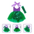 thumbnail image 2 of 1 set Baby Girls Skirt Lace tirantes de encaje vestido de mameluco con banda para la cabeza, 2 of 5