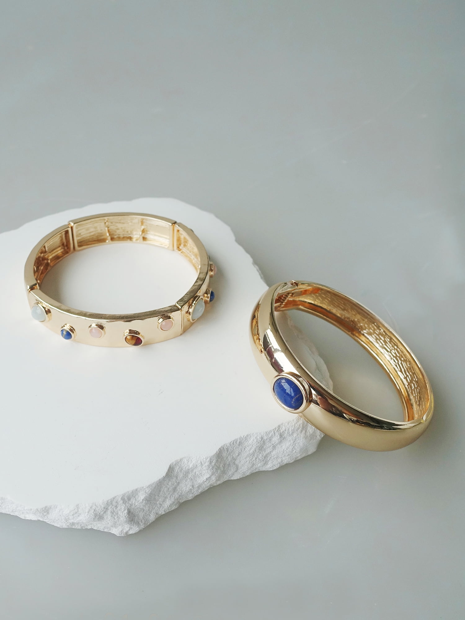 Time and Tru Women's Gold Plated Metal 2 piece Bangle Sets
