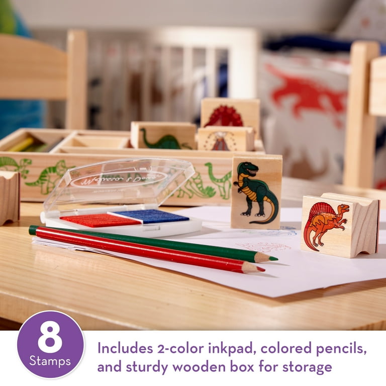 Melissa & Doug Dinosaur - Wooden Stamp Set