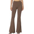 thumbnail image 1 of TheMoogan Women's Solid Plain High Rise Flared Comfy Trouser Stretch Cotton Yoga Pants, 1 of 6